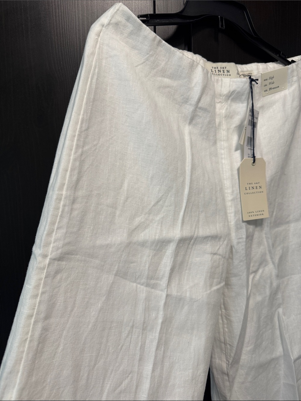 Abercrombie & fitch White Linen Wide-Leg Pants - Picture 3 of 6